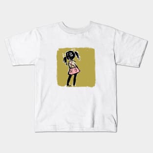 Pensive Girl Dreaming Kids T-Shirt